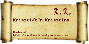 Krisztián Krisztina névjegykártya